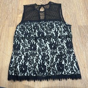 Nanette lepore vintage black lace top! size 10